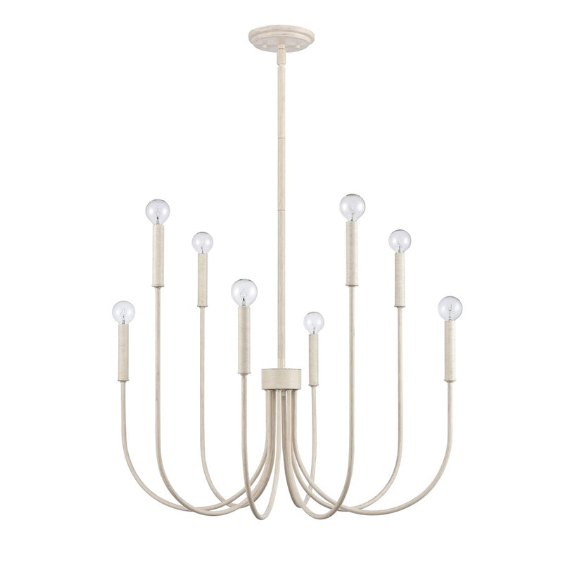 Atlas Lighting Ulla 28'' Wide 8Lt Chandelier, Antique White