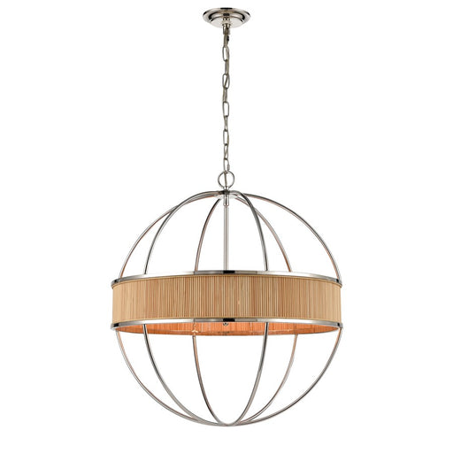 Atlas Lighting Ural 24''W 6Lt Chandelier, Polished Silver/Natural