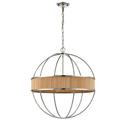 Atlas Lighting Ural 24''W 6Lt Chandelier, Polished Silver/Natural