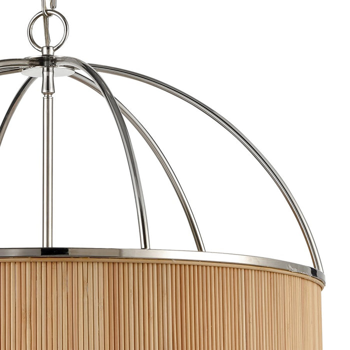 Atlas Lighting Ural 24''W 6Lt Chandelier, Polished Silver/Natural