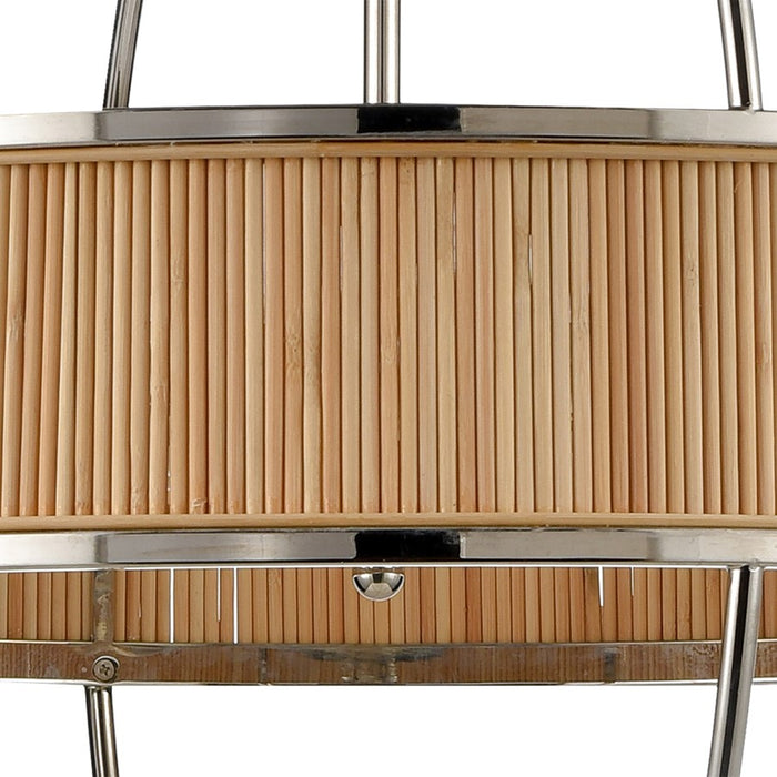 Atlas Lighting Ural 24''W 6Lt Chandelier, Polished Silver/Natural
