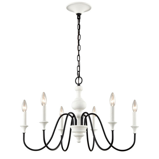 Atlas Lighting Val de Loire 28'' Wide 6Lt Chandelier, White