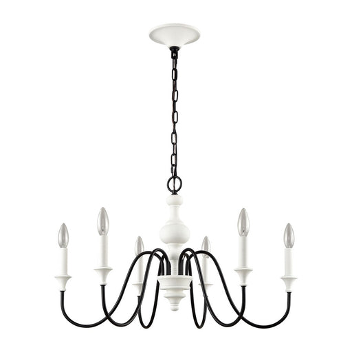 Atlas Lighting Val de Loire 28'' Wide 6Lt Chandelier, White
