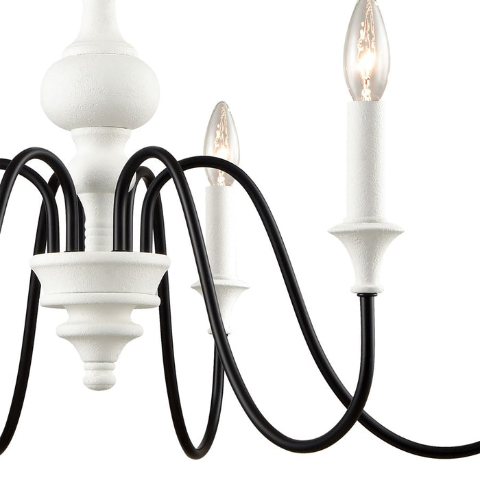 Atlas Lighting Val de Loire 28'' Wide 6Lt Chandelier, White