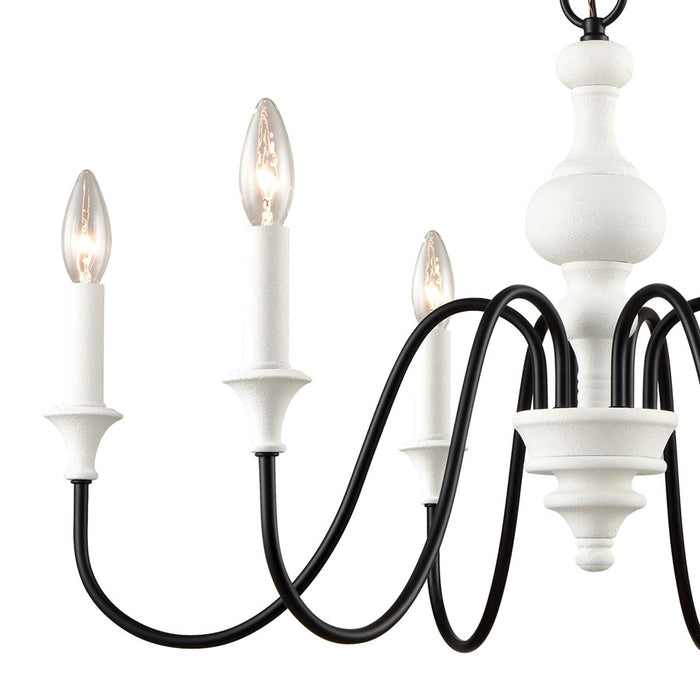 Atlas Lighting Val de Loire 28'' Wide 6Lt Chandelier, White