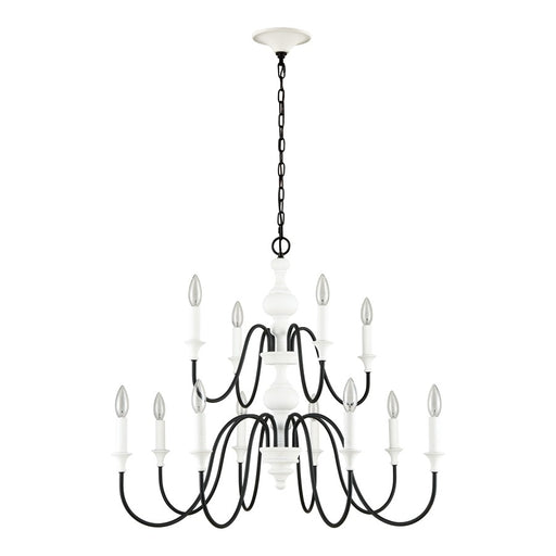 Atlas Lighting Val de Loire 36'' Wide 12Lt Chandelier, White