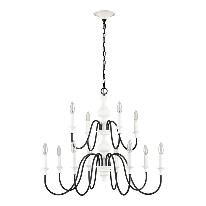 Atlas Lighting Val de Loire 36'' Wide 12Lt Chandelier, White