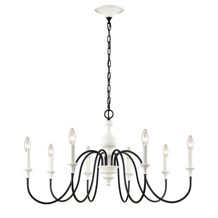 Atlas Lighting Val de Loire 36'' Wide 8Lt Chandelier, White