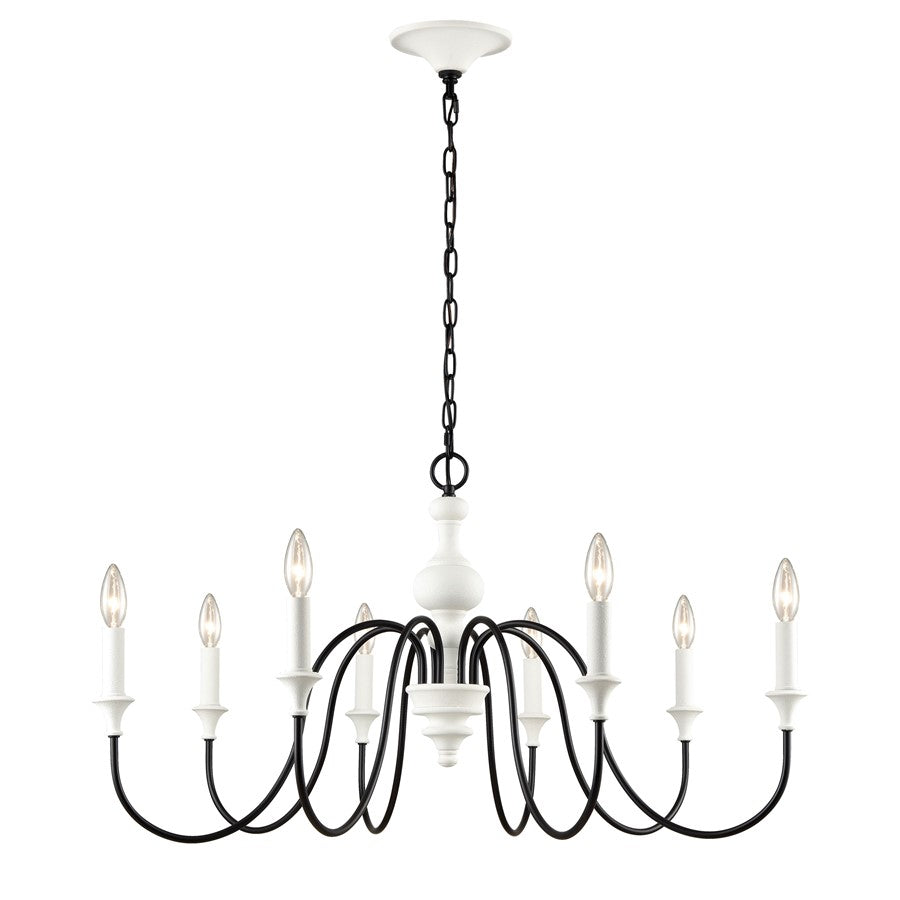 Atlas Lighting Val de Loire 36'' Wide 8Lt Chandelier, White