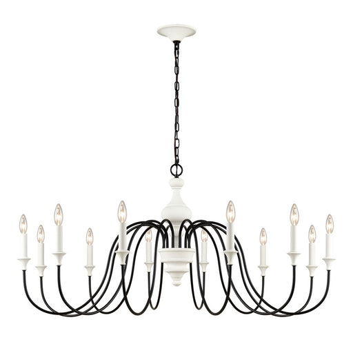 Atlas Lighting Val de Loire 48'' Wide 12Lt Chandelier, White