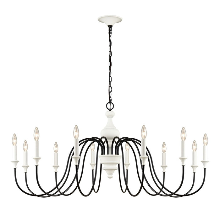 Atlas Lighting Val de Loire 48'' Wide 12Lt Chandelier, White