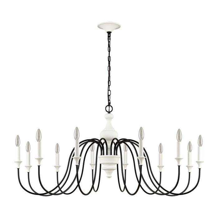 Atlas Lighting Val de Loire 48'' Wide 12Lt Chandelier, White