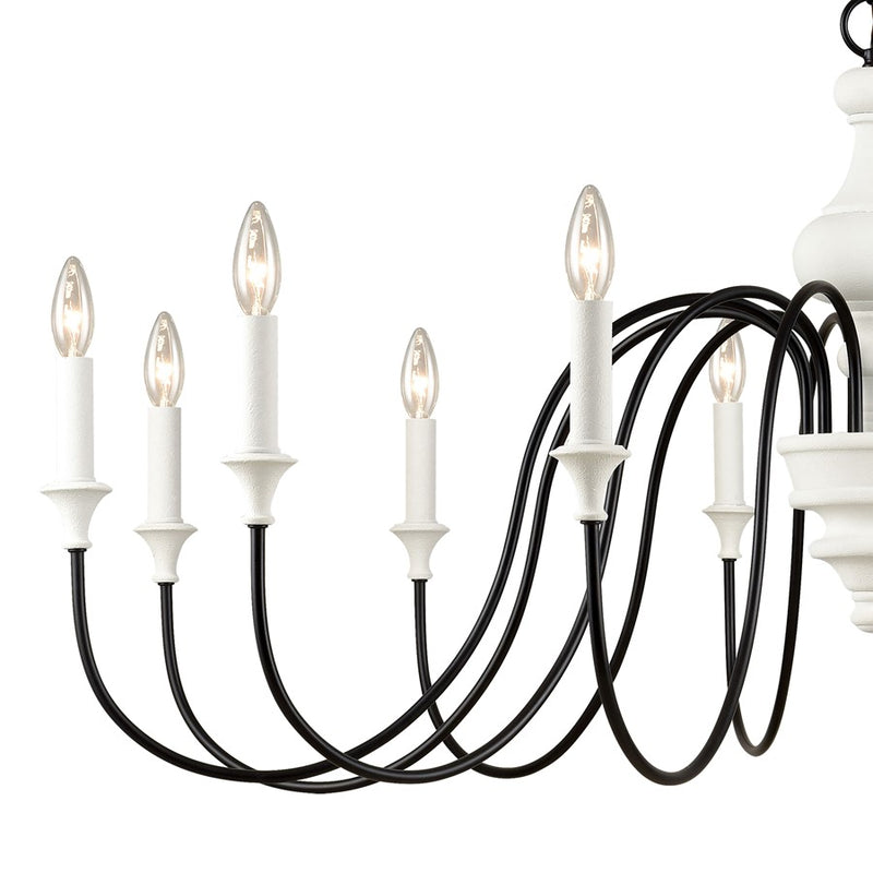 Atlas Lighting Val de Loire 48'' Wide 12Lt Chandelier, White