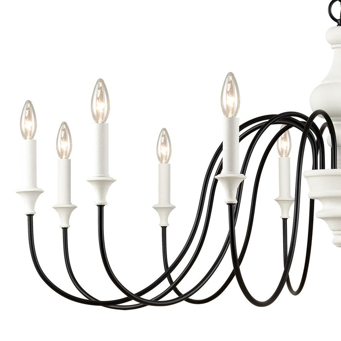Atlas Lighting Val de Loire 48'' Wide 12Lt Chandelier, White