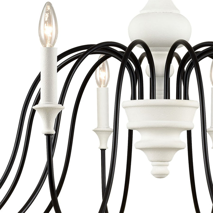 Atlas Lighting Val de Loire 48'' Wide 12Lt Chandelier, White