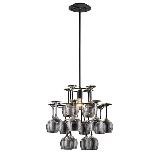 Atlas Lighting Vintage 19'' Wide 1Lt Chandelier, Dark Rust/Clear