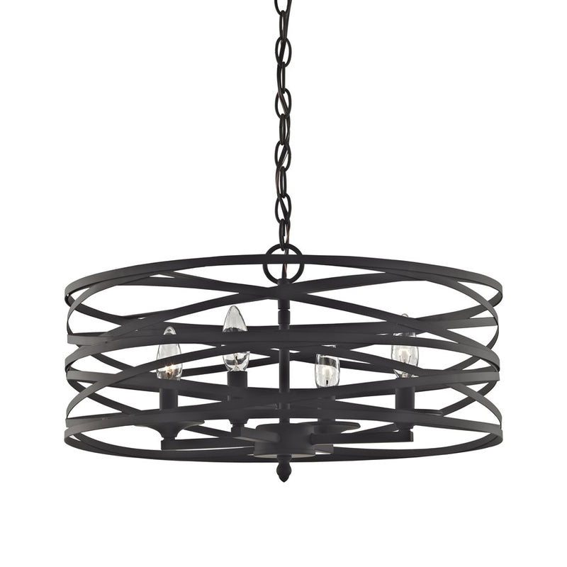 Atlas Lighting Vorticy 20in 4-Light Chandelier | Modern Oil Rubbed Bronze Metal | Dining Room & Living Room | 20 x 20 x 11 in | Model CL11388-BZ