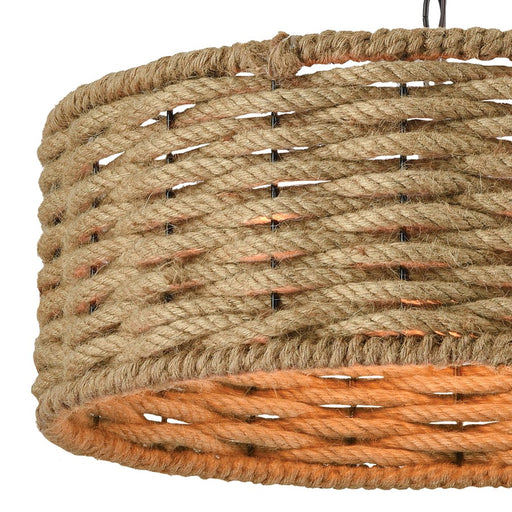 Atlas Lighting Weaverton 19'' Wide 3Lt Chandelier, Bronze/Natural