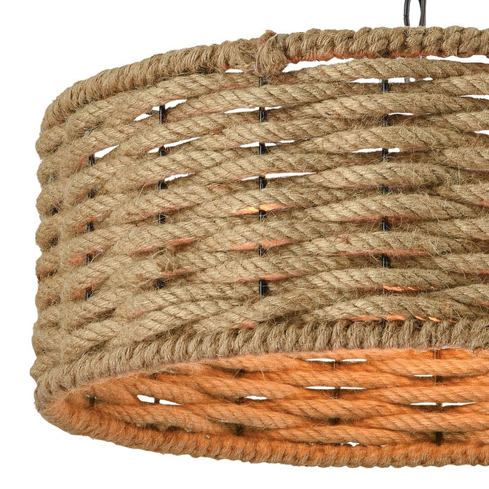 Atlas Lighting Weaverton 19'' Wide 3Lt Chandelier, Bronze/Natural