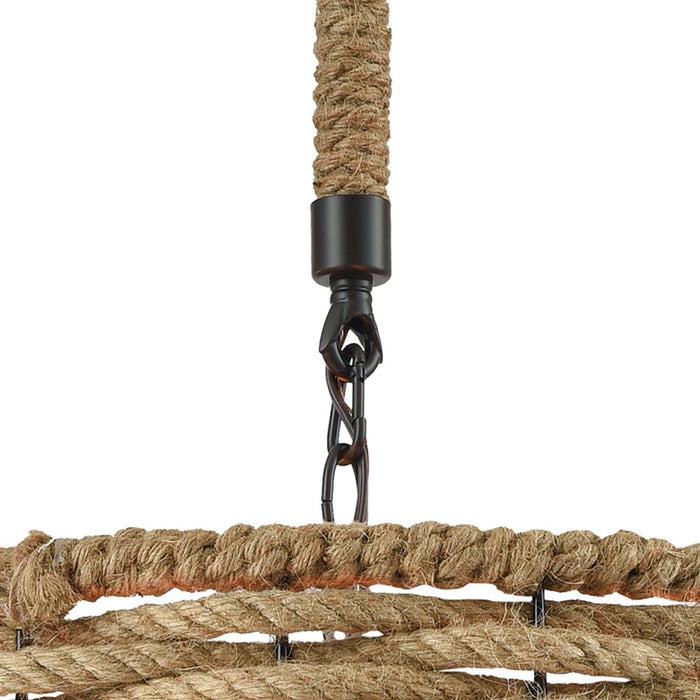Atlas Lighting Weaverton 19'' Wide 3Lt Chandelier, Bronze/Natural