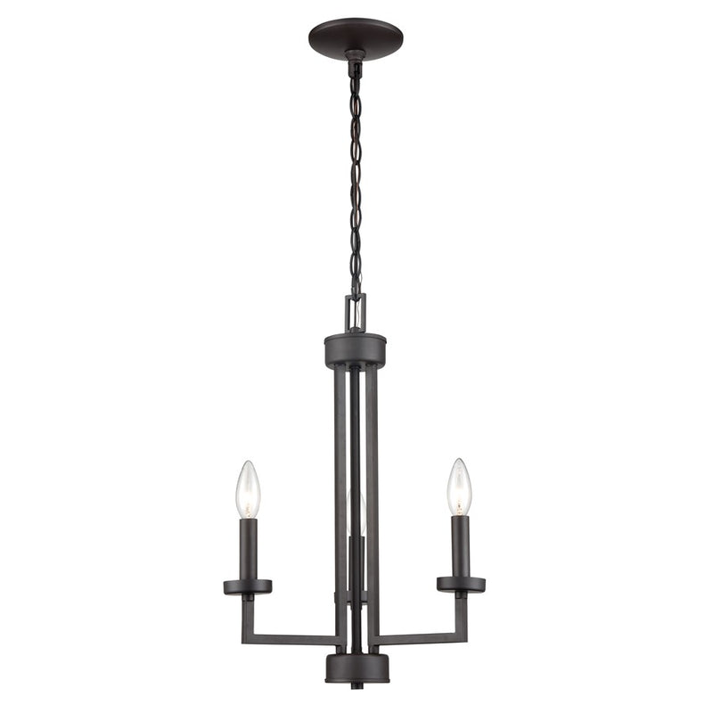 Atlas Lighting West End 15in 3-Light Chandelier | Transitional Oil Rubbed Bronze Metal | Dining Room & Kitchen Island | Model CL11390-BZ