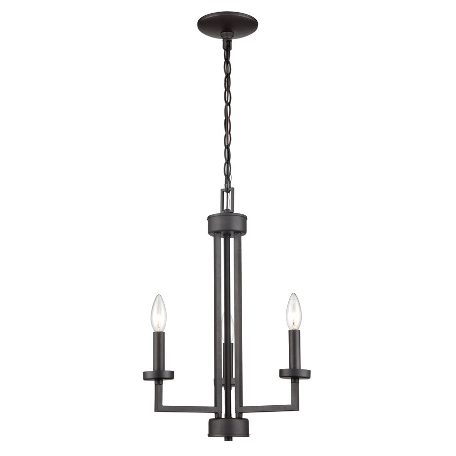Atlas Lighting West End 15'' Wide 3Lt Chandelier, Oil Rubbed Bronze