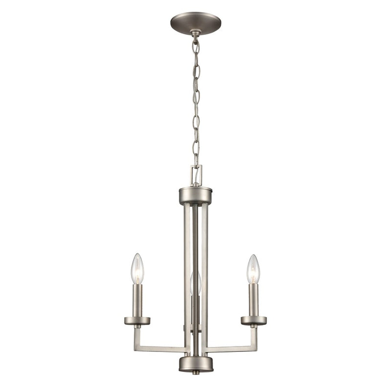 Atlas Lighting West End 15in 3-Light Chandelier | Transitional Brushed Nickel Metal | Dining Room & Living Room | 15 x 15 x 19 in | Model CL11390-NK