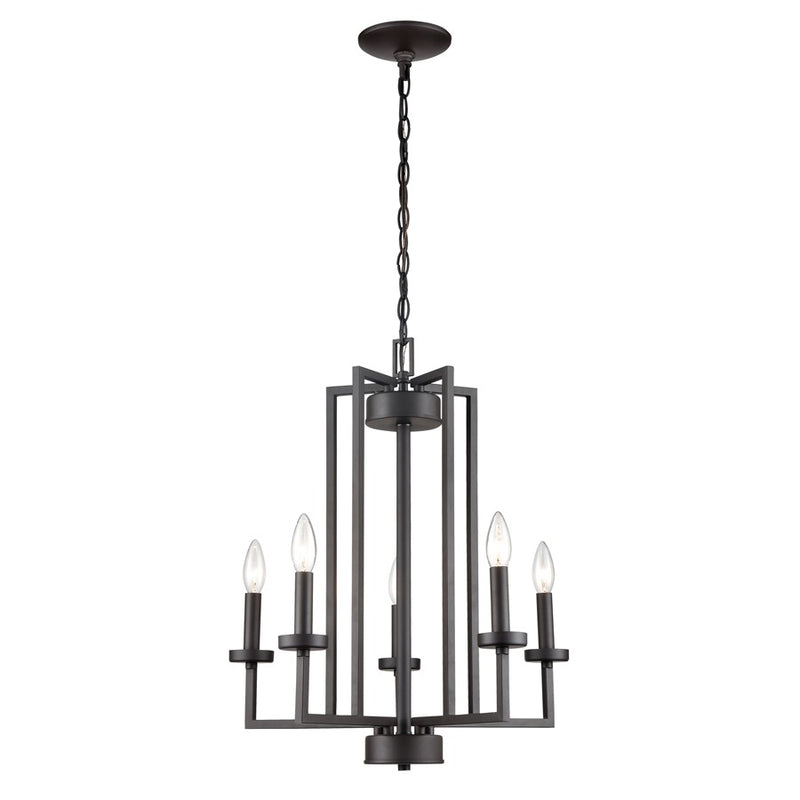 Atlas Lighting West End 20in 5-Light Chandelier | Transitional Oil Rubbed Bronze Metal | Dining Room & Living Room | Model CL11391-BZ