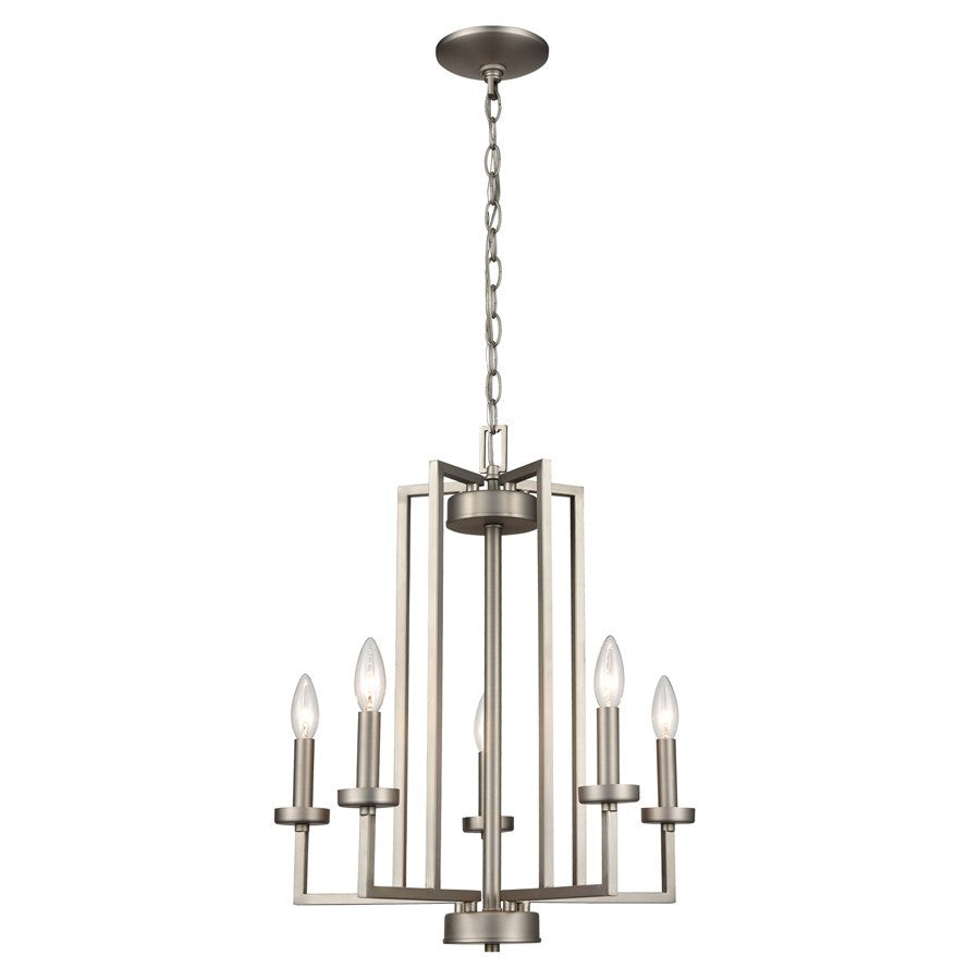 Atlas Lighting West End 20'' Wide 5Lt Chandelier, Brushed Nickel