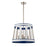 Atlas Lighting White Burlap 20'' Wide 6Lt Chandelier, Blue/White