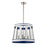 Atlas Lighting White Burlap 20'' Wide 6Lt Chandelier, Blue/White