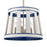 Atlas Lighting White Burlap 20'' Wide 6Lt Chandelier, Blue/White