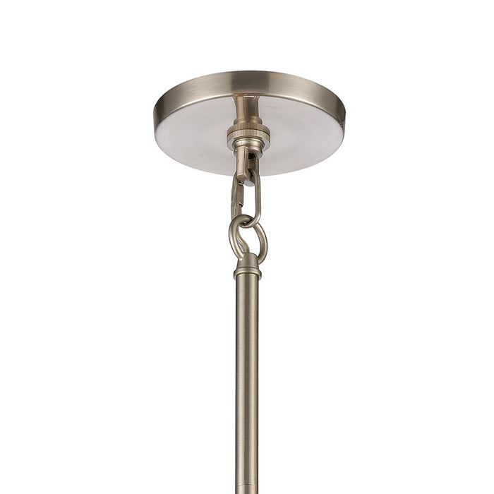 Atlas Lighting White Burlap 20'' Wide 6Lt Chandelier, Blue/White