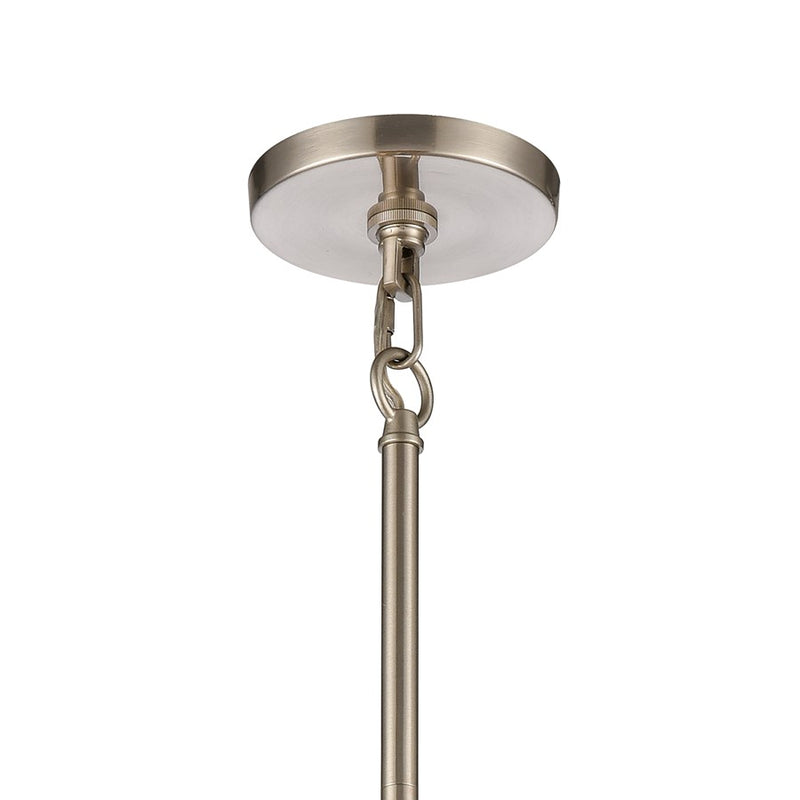 Atlas Lighting White Burlap 20in 6-Light Chandelier | Coastal Ocean Blue and White Burlap | Dining Room & Living Room | Model CL11392-WH