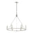Atlas Lighting White Stone 30''W 6Lt Chandelier, Polished Nickel