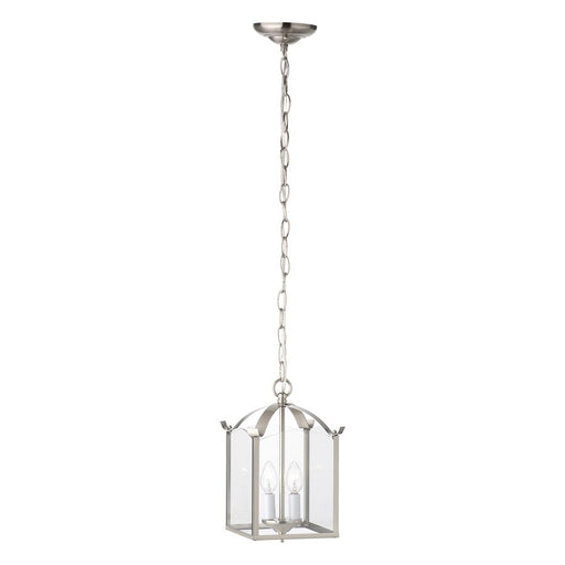 Atlas Lighting Whitmore 7.25''W 2Lt Pendant, Brushed Nickel/Clear