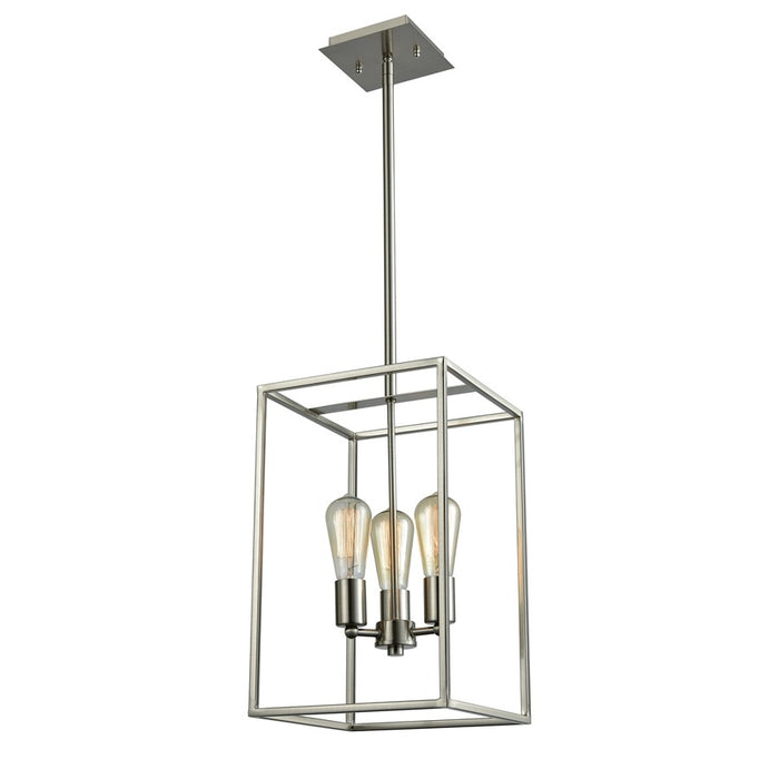 Atlas Lighting Williamsport 10''W 3Lt Chandelier, Brushed Nickel
