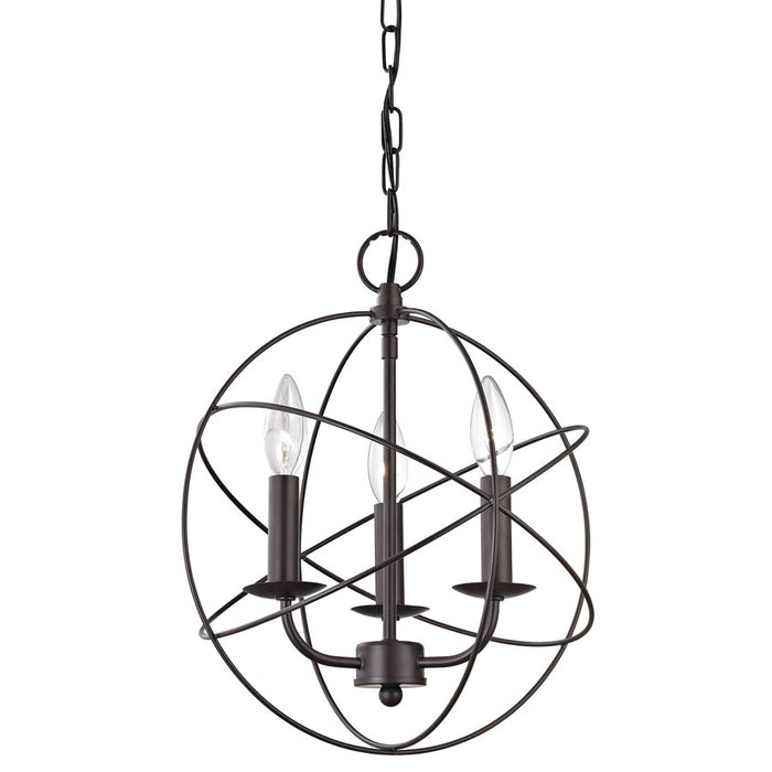 Atlas Lighting Williamsport 13'' Wide 3Lt Chandelier, Bronze