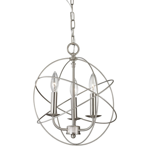 Atlas Lighting Williamsport 13''W 3Lt Chandelier, Brushed Nickel
