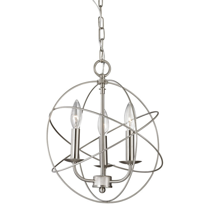Atlas Lighting Williamsport 13''W 3Lt Chandelier, Brushed Nickel