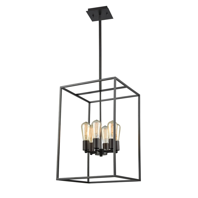 Atlas Lighting Williamsport 14in 6-Light Chandelier | Transitional Oil Rubbed Bronze Metal | Dining Room & Living Room | Model CL11397-BZ