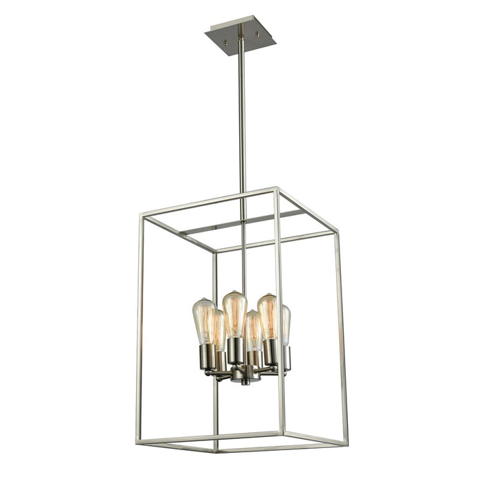 Atlas Lighting Williamsport 14''W 6Lt Chandelier, Brushed Nickel