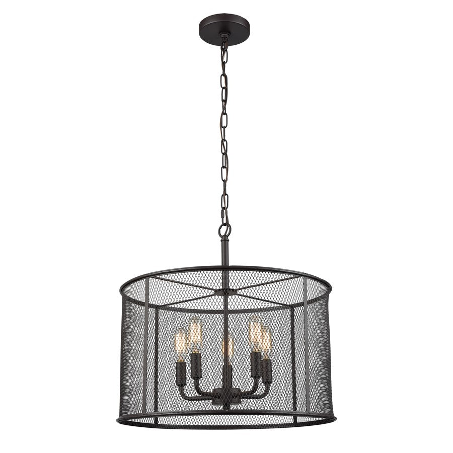 Atlas Lighting Williamsport 12'' Wide 5Lt Chandelier, Bronze