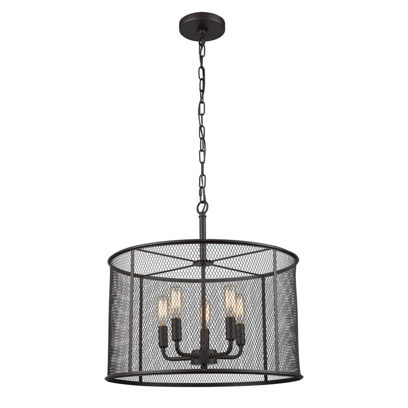 Atlas Lighting Williamsport 18in 5-Light Chandelier | Transitional Oil Rubbed Bronze Metal | Dining Room & Kitchen Island | Model CL11399-BZ