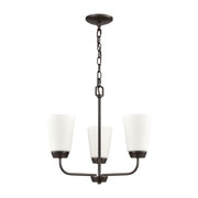 Atlas Lighting Winslow 19in 3-Light Chandelier | Traditional Oil Rubbed Bronze Metal and White Frosted Glass | Dining Room | Model CL11401-BZ