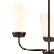 Atlas Lighting Winslow 19in 3-Light Chandelier | Traditional Oil Rubbed Bronze Metal and White Frosted Glass | Dining Room | Model CL11401-BZ