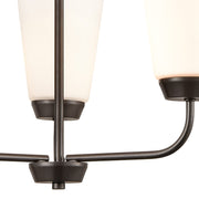Atlas Lighting Winslow 19in 3-Light Chandelier | Traditional Oil Rubbed Bronze Metal and White Frosted Glass | Dining Room | Model CL11401-BZ