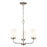 Atlas Lighting Winslow 19''W 3Lt Chandelier, Brushed Nickel/White
