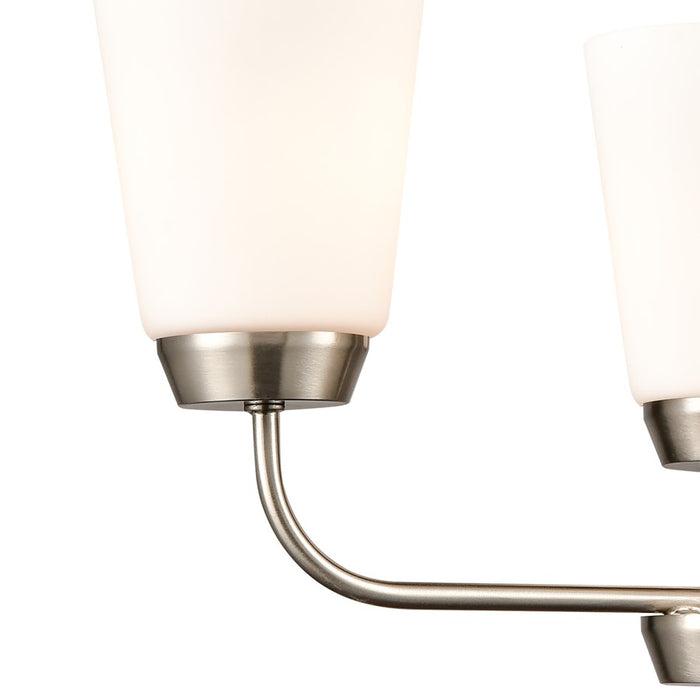 Atlas Lighting Winslow 19''W 3Lt Chandelier, Brushed Nickel/White