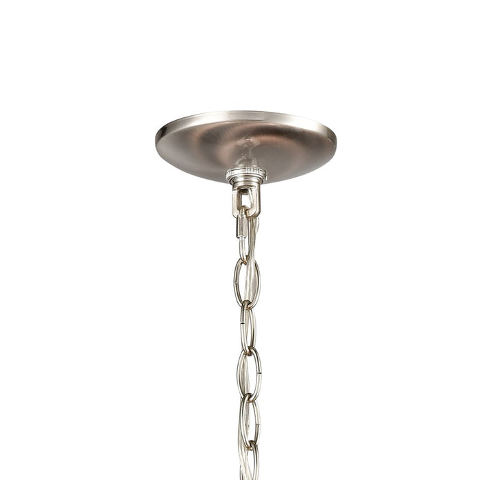 Atlas Lighting Winslow 19''W 3Lt Chandelier, Brushed Nickel/White